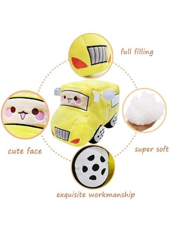 Soft Plush School Bus Stuffed Car Toy Super Cute Yellow Truck plushie  Gifts for Kids or Birthday Party 11 Inches