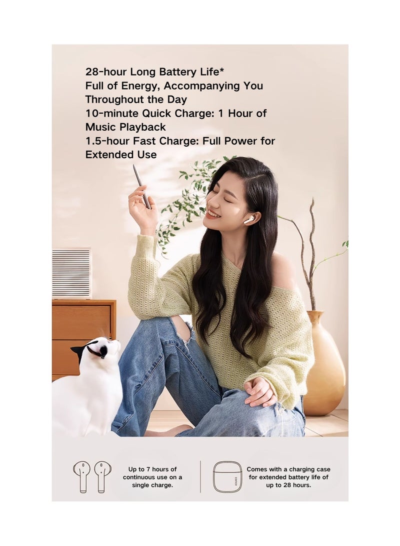 Zero CAT Earbuds Siamese Cat-Inspired Design with High-Quality Sound Bluetooth 5.3 Long Battery Life Waterproof AI Noise Reduction and Game Mode Perfect for Music Lovers and Fashion Enthusiasts White (Siamese cat)