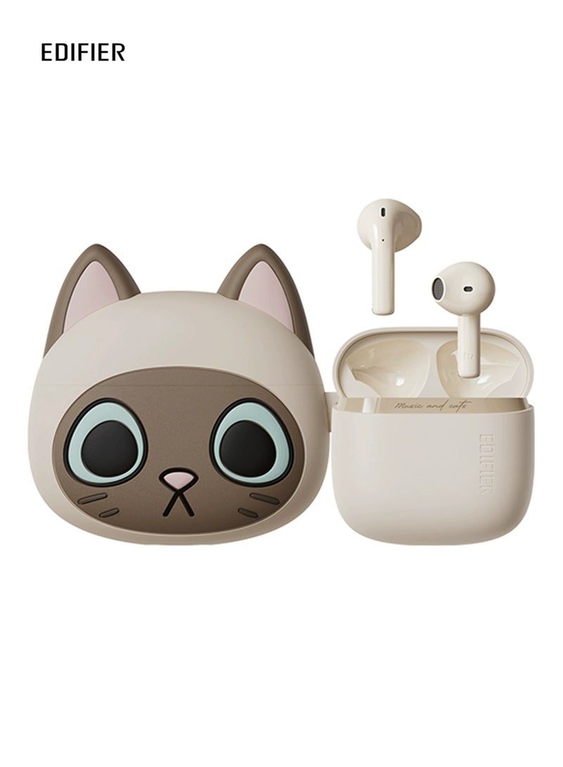 Zero CAT Earbuds Siamese Cat-Inspired Design with High-Quality Sound Bluetooth 5.3 Long Battery Life Waterproof AI Noise Reduction and Game Mode Perfect for Music Lovers and Fashion Enthusiasts White (Siamese cat)