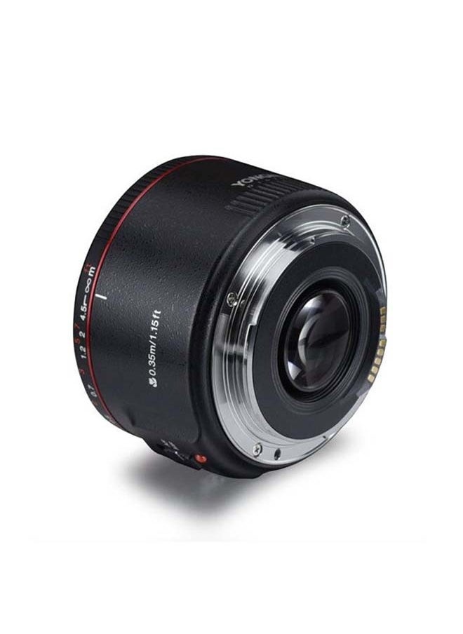 YONGNUO YN50MM f1.8 II Lens for Canon EF Mount, AF/MF 50mm f/1.8 Lens Large Aperture 0.35m Focus Distance Standard Prime Lens for Canon 5D IV 1DX I 200D II 850D 7D 6DII(YN50MM F1.8C II Black)