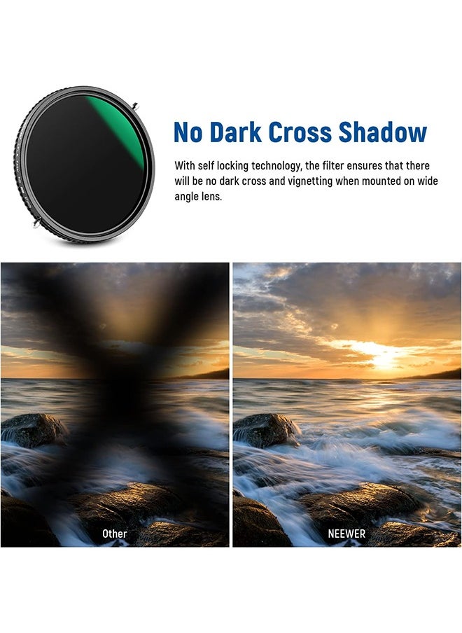 NEEWER 2 in 1 67mm Variable ND Filter ND2–ND32&CPL Filter(Circular Polarizer Filter) No X Cross/30 Layer Nano Coated/HD Optical Glass/Ultra Slim Aluminum Alloy Frame/Water Repellent/Scratch Resistant