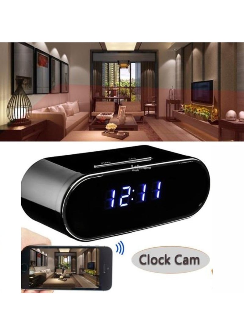 Security Camera Indoor with Clock – 1080P HD WiFi Nanny Cam, Hidden Surveillance Camera with 140° Wide-Angle Lens, Night Vision & Motion Detection – Wireless Baby Monitor & Pet Camera