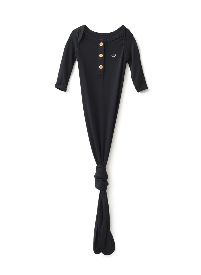 Anvi Baby- Black Knotted Gown 3-6M
