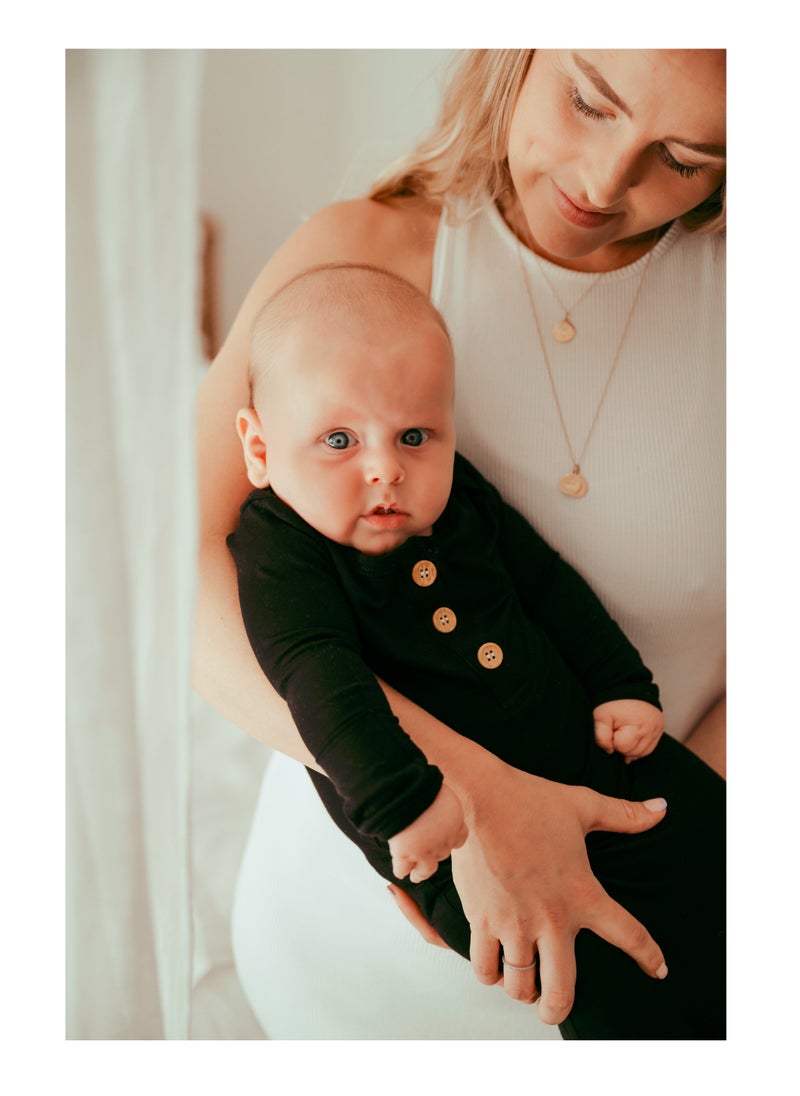 Anvi Baby- Black Knotted Gown 3-6M