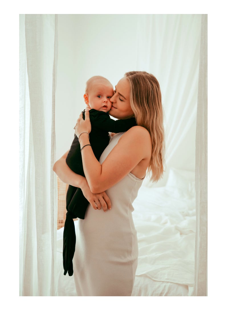 Anvi Baby- Black Knotted Gown 3-6M