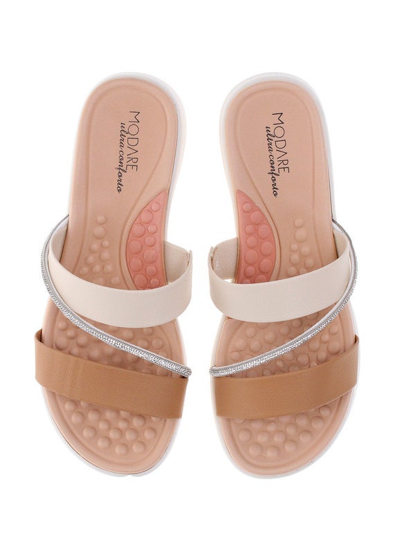 Modare Ladies Flat Sandals Tan | Made In Brazil