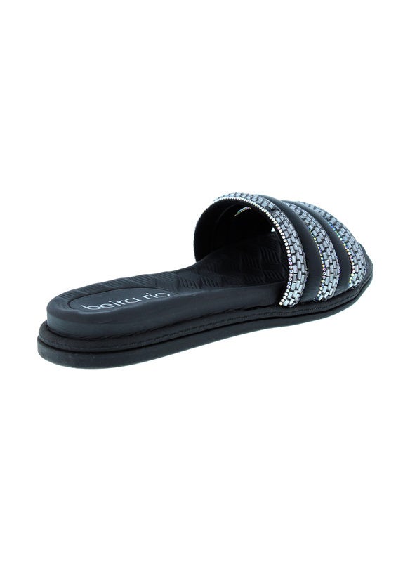 Beira Rio Ladies Flat Sandals Silver | Made In Brazil