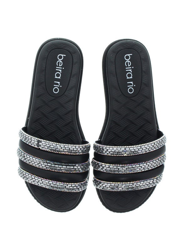 Beira Rio Ladies Flat Sandals Silver | Made In Brazil