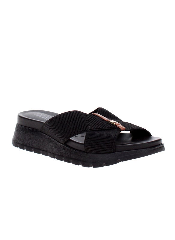 Modare Ladies Flat Sandals Black | Made In Brazil