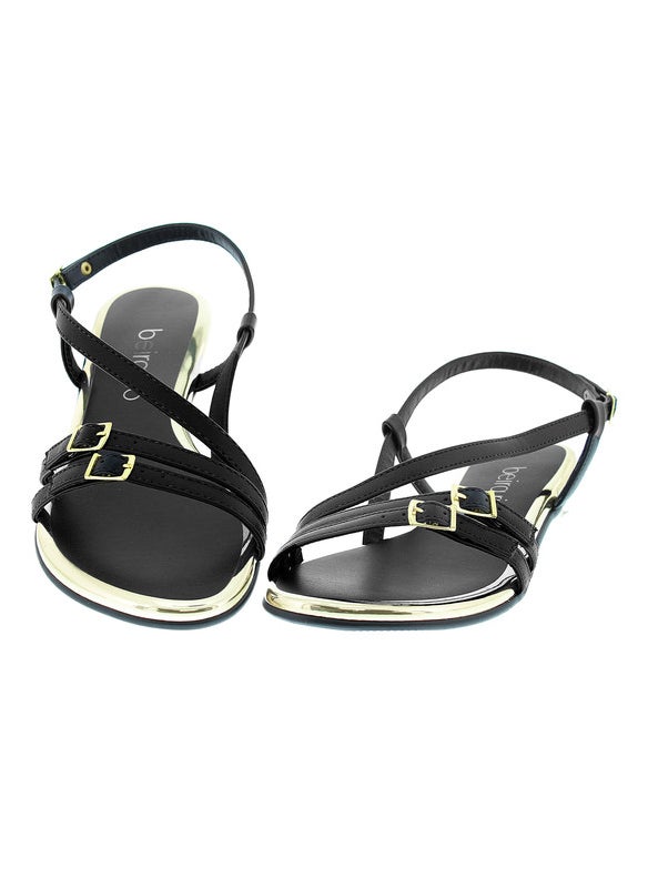 Beira Rio Ladies Flat Sandals Black | Made In Brazil