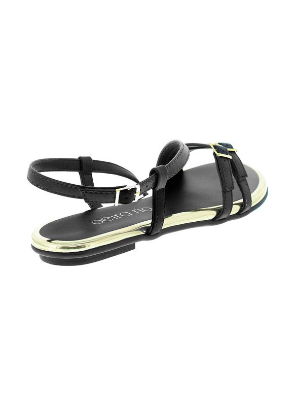 Beira Rio Ladies Flat Sandals Black | Made In Brazil