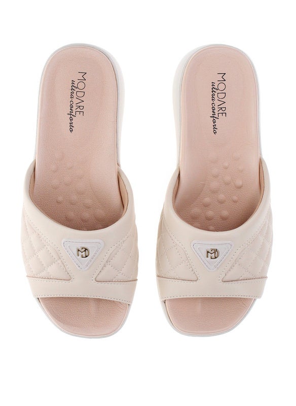 Modare Ladies Flat Sandals Beige | Made In Brazil