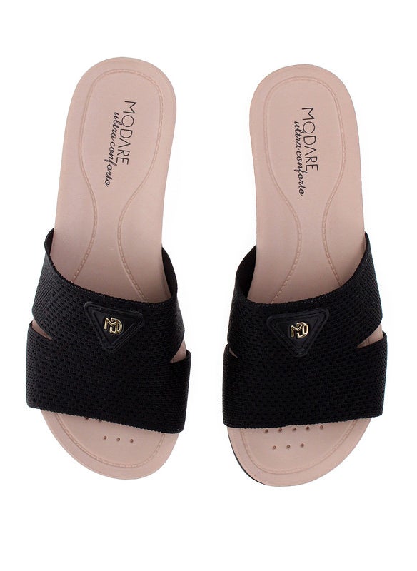 Modare Ladies Flat Sandals Black | Made In Brazil