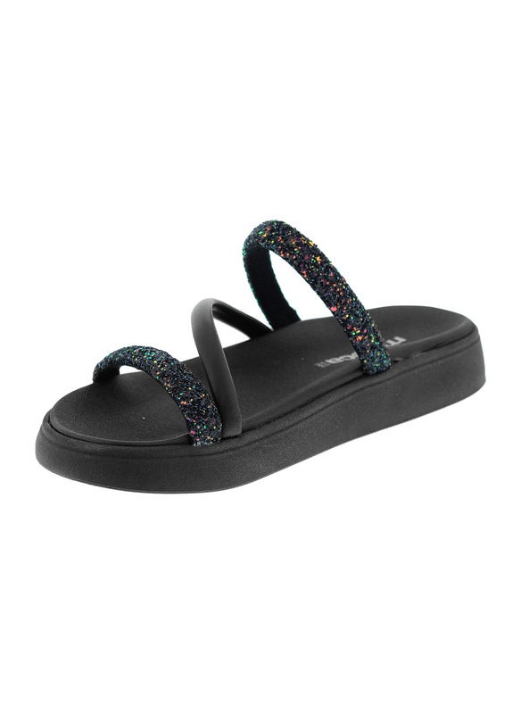 Moleca Ladies Flat Sandals Black | Made In Brazil