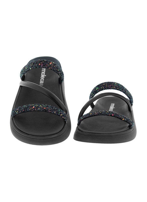 Moleca Ladies Flat Sandals Black | Made In Brazil