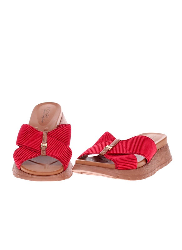 Modare Ladies Flat Sandals Red | Made In Brazil