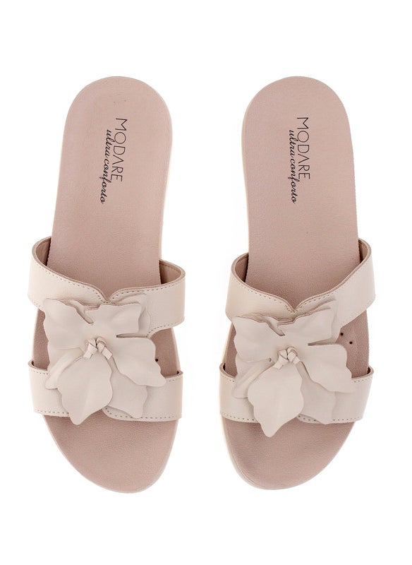 Modare Ladies Flat Sandals Beige | Made In Brazil