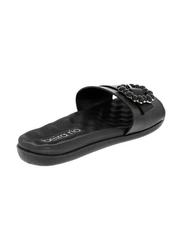 Beira Rio Ladies Flat Sandals Black | Made In Brazil