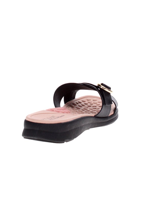 Modare Ladies Flat Sandals Black | Made In Brazil