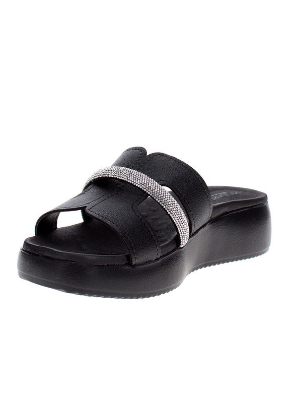 Modare Ladies Flat Sandals Black | Made In Brazil