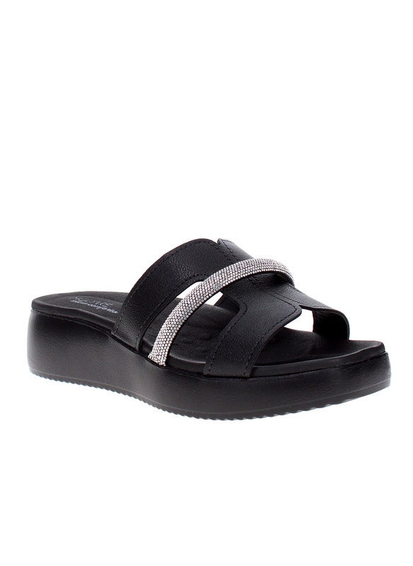 Modare Ladies Flat Sandals Black | Made In Brazil