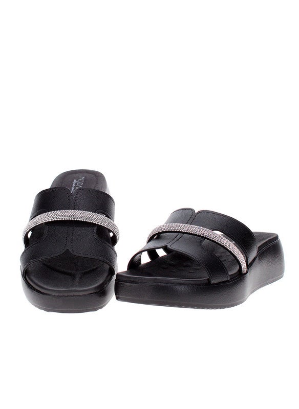 Modare Ladies Flat Sandals Black | Made In Brazil