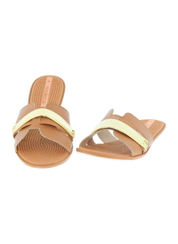 Moleca Ladies Flat Sandals Brown | Made In Brazil