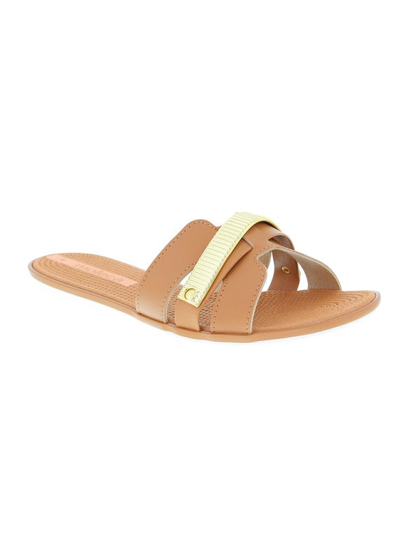 Moleca Ladies Flat Sandals Brown | Made In Brazil