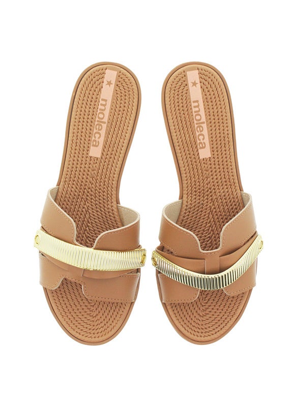 Moleca Ladies Flat Sandals Brown | Made In Brazil