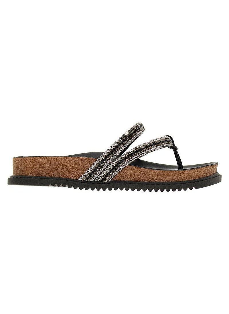 Beira Rio Ladies Flat Sandals Black | Made In Brazil