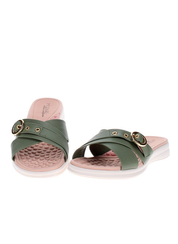 Modare Ladies Flat Sandals Sage | Made In Brazil