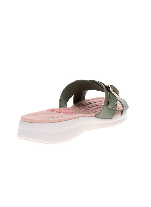 Modare Ladies Flat Sandals Sage | Made In Brazil