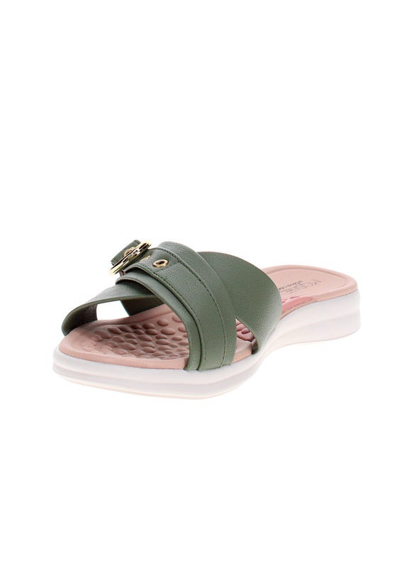 Modare Ladies Flat Sandals Sage | Made In Brazil