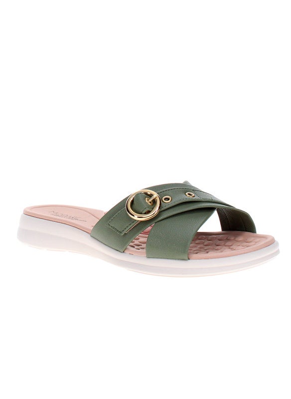 Modare Ladies Flat Sandals Sage | Made In Brazil