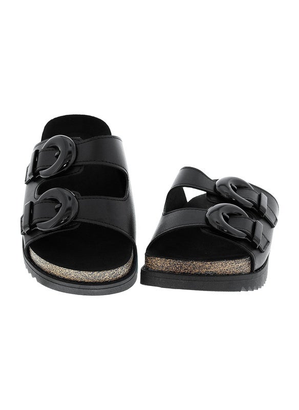 Moleca Ladies Flat Sandals Black | Made In Brazil