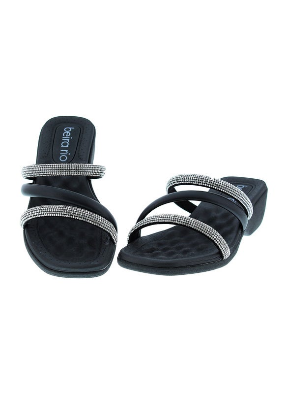 Beira Rio Ladies Flat Sandals Black | Made In Brazil
