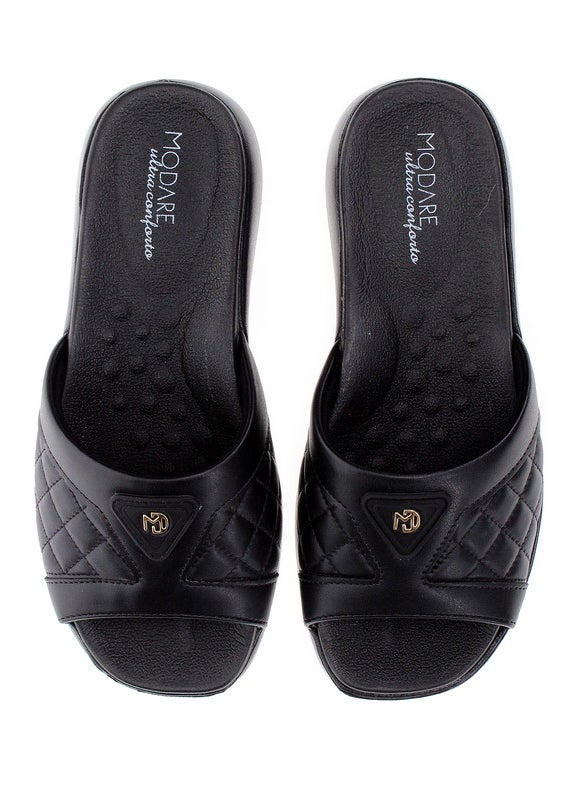 Modare Ladies Flat Sandals Black | Made In Brazil