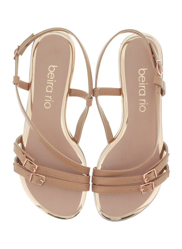 Beira Rio Ladies Flat Sandals Nude | Made In Brazil