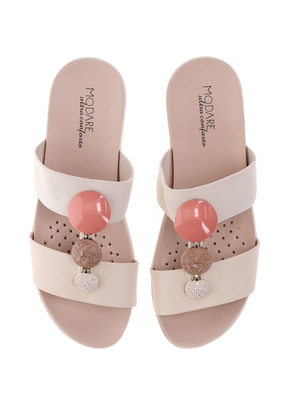 Modare Ladies Flat Sandals Cream | Made In Brazil