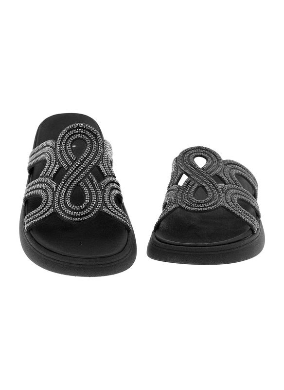 Moleca Ladies Flat Sandals Black | Made In Brazil