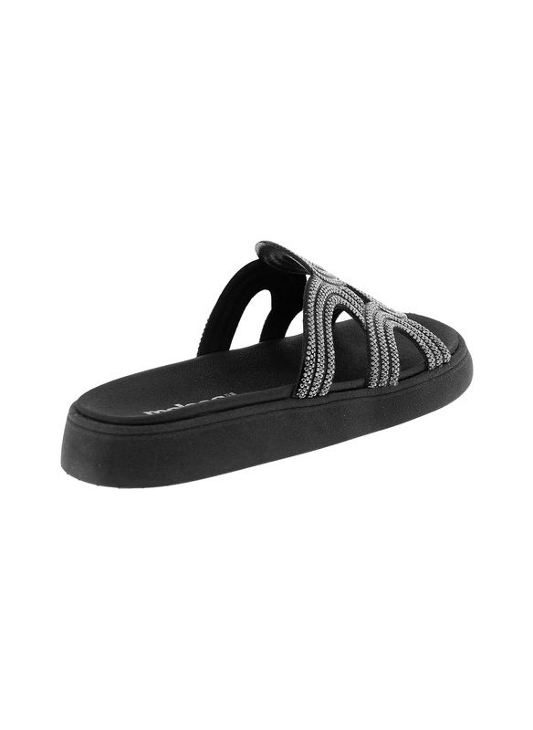 Moleca Ladies Flat Sandals Black | Made In Brazil