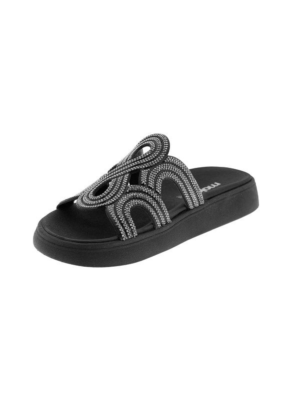 Moleca Ladies Flat Sandals Black | Made In Brazil