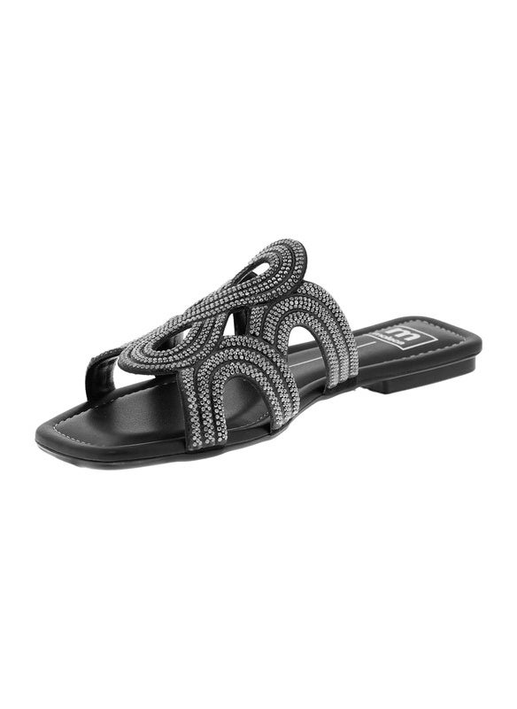 Moleca Ladies Flat Sandals Black | Made In Brazil