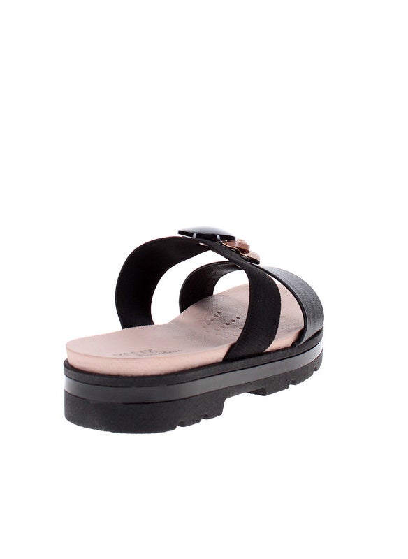 Modare Ladies Flat Sandals Black | Made In Brazil