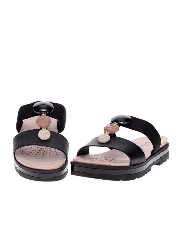 Modare Ladies Flat Sandals Black | Made In Brazil