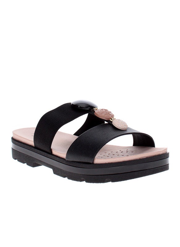 Modare Ladies Flat Sandals Black | Made In Brazil