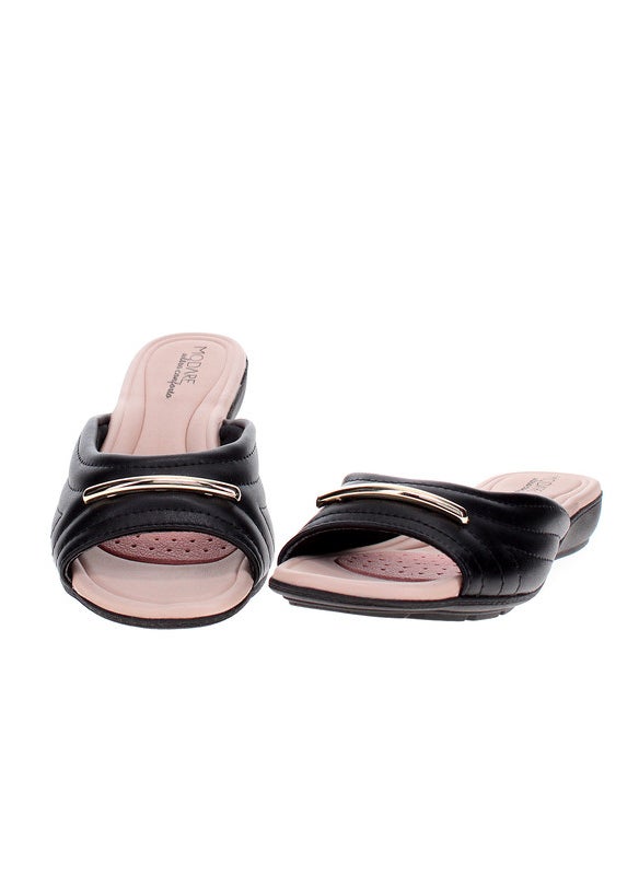 Modare Ladies Flat Sandals Black | Made In Brazil