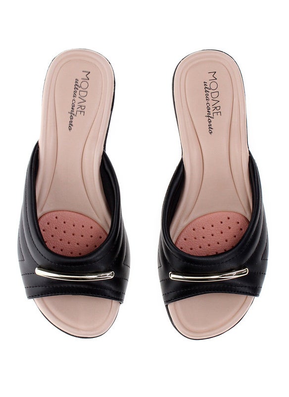 Modare Ladies Flat Sandals Black | Made In Brazil