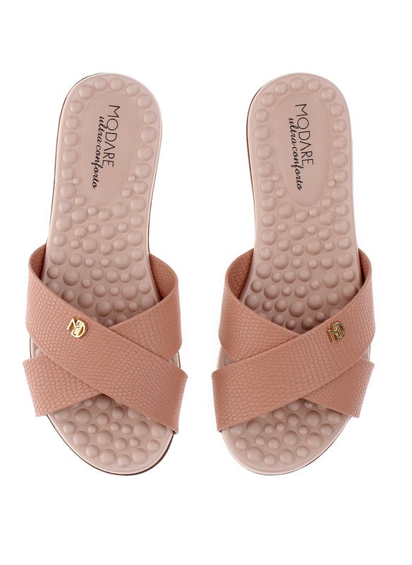 Modare Ladies Flat Sandals Nude | Made In Brazil