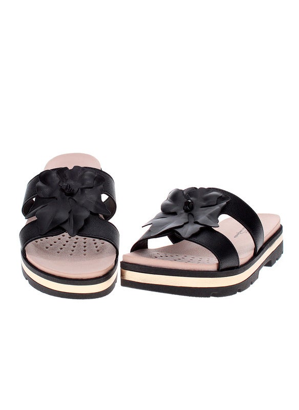 Modare Ladies Flat Sandals Black | Made In Brazil